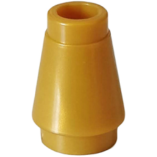 LEGO 4589b Pearl Gold Cone 1 x 1 with Top Groove, 28701, 59900, 64288 (losse stenen 27-18)*P